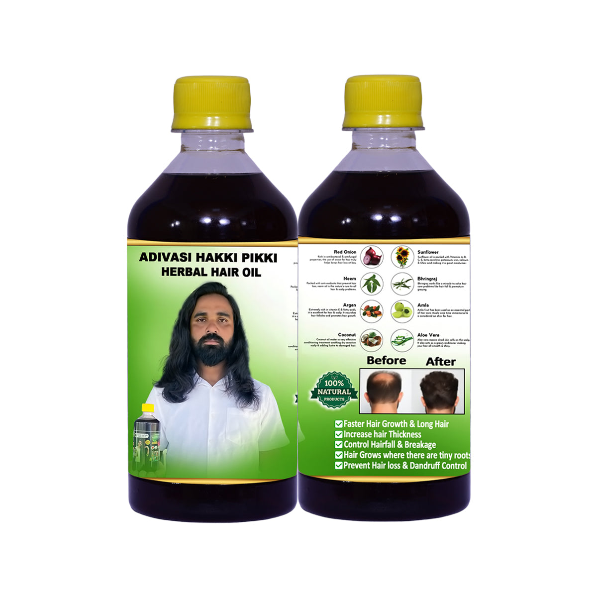 Neelambari Adivasi Ayurvedic Herbal Hair Oil🔻500ML (3 MONTHS  PACKAGE)